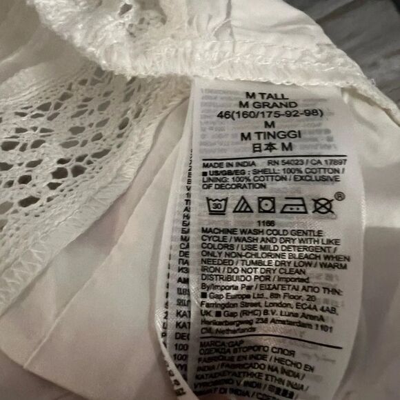 Gap Lace Cross-Back Midi Dress White
Tiered Eyelet Lined Pockets Womens tall M - Picture 9 of 9